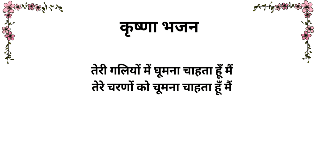 तेरी गलियों में घूमना चाहता हूँ मैं