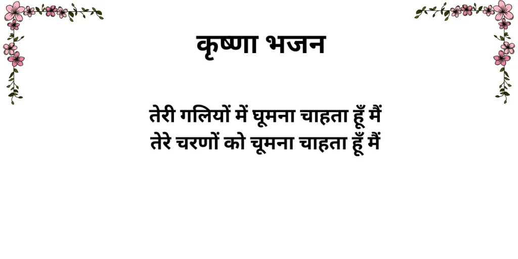 तेरी गलियों में घूमना चाहता हूँ मैं